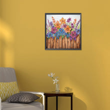 Load image into Gallery viewer, Diamond Painting - Partial Special Shaped - flowers in fence (30*30CM)
