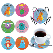 Load image into Gallery viewer, 6PCS Diamond Painting Art Coaster Kit Acrylic Round Diamond Painting DIY Coaster
