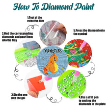 Load image into Gallery viewer, 6PCS Diamond Painting Art Coaster Kit Acrylic Round Diamond Painting DIY Coaster
