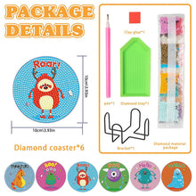 Load image into Gallery viewer, 6PCS Diamond Painting Art Coaster Kit Acrylic Round Diamond Painting DIY Coaster
