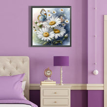 Load image into Gallery viewer, Diamond Painting - Full Round - Feverfew and butterfly (40*40CM)
