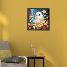 Load image into Gallery viewer, Diamond Painting - Full Round - Halloween flower viewing ghosts (30*30CM)

