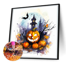 Load image into Gallery viewer, Diamond Painting - Full Round - Halloween Pumpkin Castle (30*30CM)
