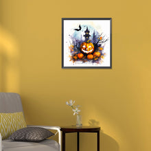 Load image into Gallery viewer, Diamond Painting - Full Round - Halloween Pumpkin Castle (30*30CM)
