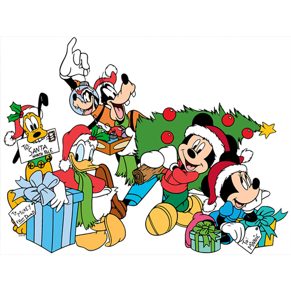 Diamond Painting - Full Round - Christmas with Mickey Mouse and Friends (40*30CM)