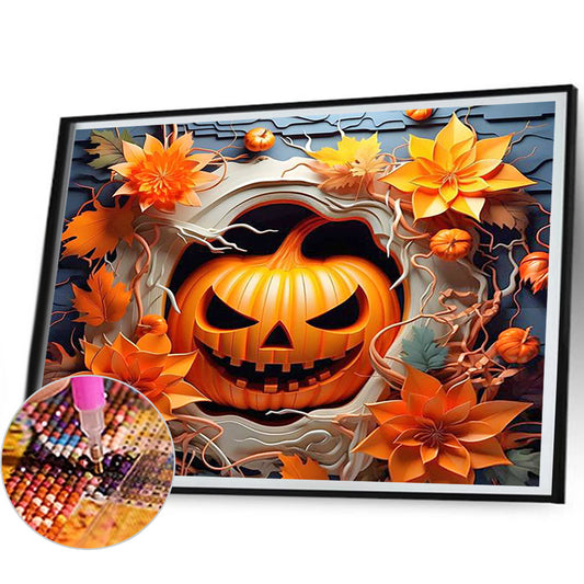 Diamond Painting - Full Round - The broken pumpkin smiles evilly (60*50CM)