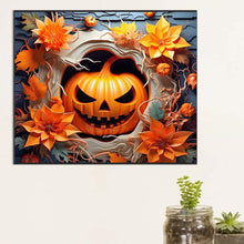 Load image into Gallery viewer, Diamond Painting - Full Round - The broken pumpkin smiles evilly (60*50CM)
