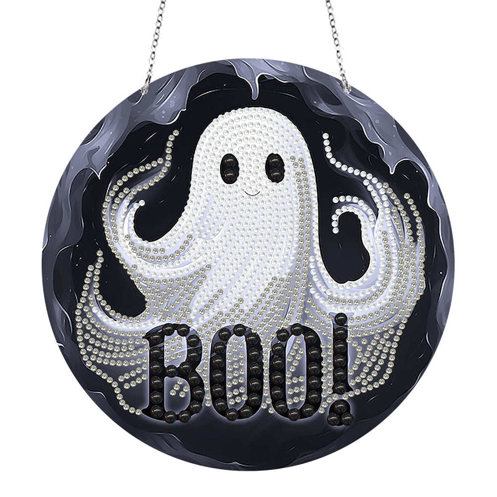 Double Sided Diamond Art Painting Diamond Painting Suncatcher (halloween ghost)