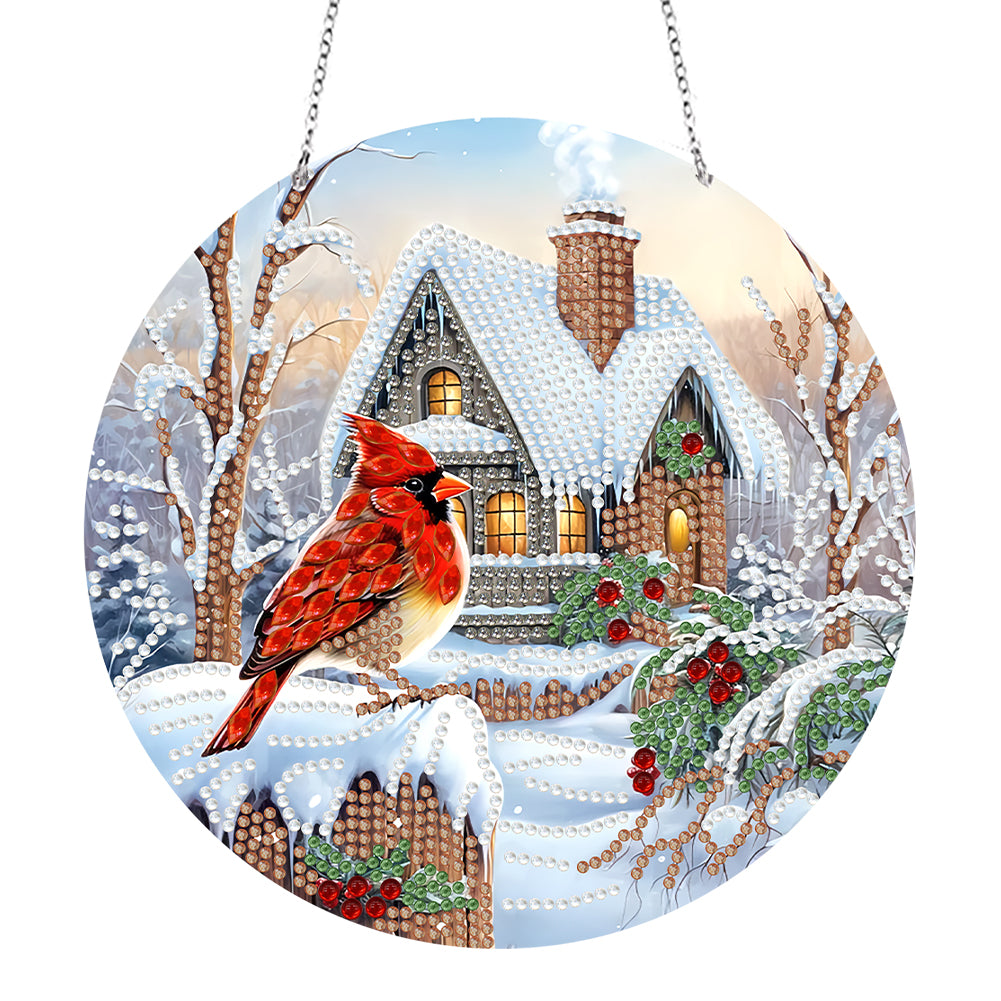 Double Sided Diamond Art Painting Diamond Painting Suncatcher (holly cardinal)