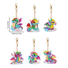 Load image into Gallery viewer, 6PCS Double Sided Special Shape Diamond Painting Keychain (Propitious Pterosaur)
