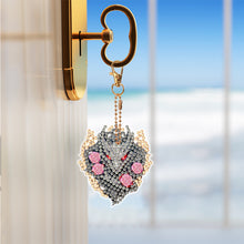 Load image into Gallery viewer, 6PCS Double Sided Special Shape Diamond Painting Keychain (Rose Grey Dragon)
