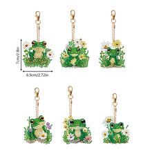 Load image into Gallery viewer, 6PCS Double Sided Special Shape Diamond Painting Keychain (Flower Frog)
