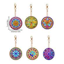 Load image into Gallery viewer, 6PCS Double Sided Special Shape Diamond Painting Keychain (Mandala)
