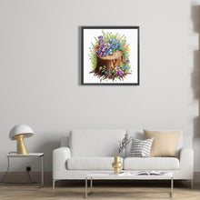 Load image into Gallery viewer, Diamond Painting - Partial Special Shaped - The tenacious blooming flowers in the wooden pile (30*30CM)

