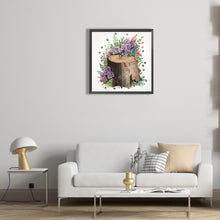 Load image into Gallery viewer, Diamond Painting - Partial Special Shaped - The tenacious blooming flowers in the wooden pile (30*30CM)
