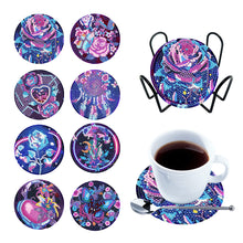 Load image into Gallery viewer, 8PCS Acrylic Round Diamond Painting Art Coaster Kit Diamond Painting DIY Coaster
