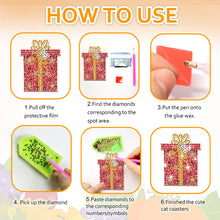 Load image into Gallery viewer, 10PCS Diamond Painting Art Coaster Kit Santa Christmas Christmas Gifts Cardinals
