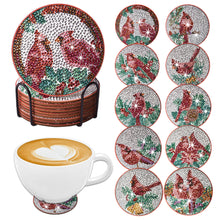 Load image into Gallery viewer, 10PCS Diamond Painting Art Coaster Kit Santa Christmas Christmas Gifts Cardinals
