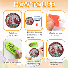 Load image into Gallery viewer, 10PCS Diamond Painting Art Coaster Kit Santa Christmas Christmas Gifts Cardinals
