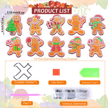 Load image into Gallery viewer, 10PCS Diamond Painting Art Coaster Kit Santa Christmas Christmas Gifts Cardinals
