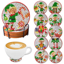 Load image into Gallery viewer, 10PCS Diamond Painting Art Coaster Kit Santa Christmas Christmas Gifts Cardinals
