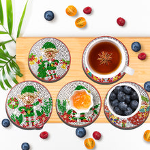Load image into Gallery viewer, 10PCS Diamond Painting Art Coaster Kit Santa Christmas Christmas Gifts Cardinals
