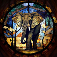 Load image into Gallery viewer, Diamond Painting - Full Round - glass painting elephant (40*40CM)
