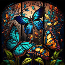 Load image into Gallery viewer, Diamond Painting - Full Round - glass painting butterfly (40*40CM)
