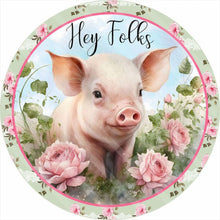 Load image into Gallery viewer, Diamond Painting - Full Round - pink flower piggy (30*30CM)
