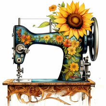 Load image into Gallery viewer, Diamond Painting - Full Round - Sunflower sewing machine (30*30CM)
