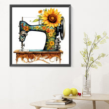 Load image into Gallery viewer, Diamond Painting - Full Round - Sunflower sewing machine (30*30CM)
