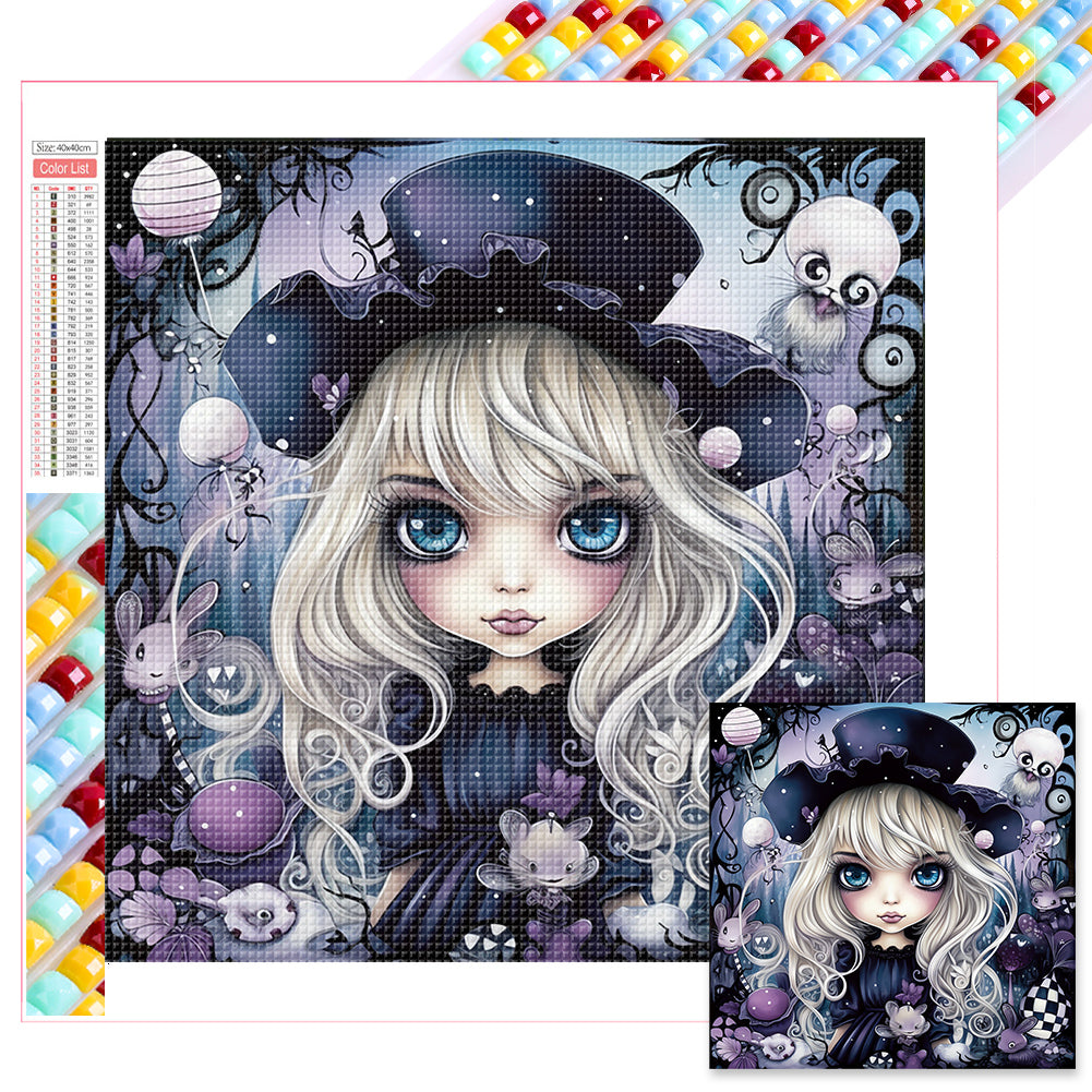 Diamond Painting - Full Square - Halloween little witch (40*40CM)