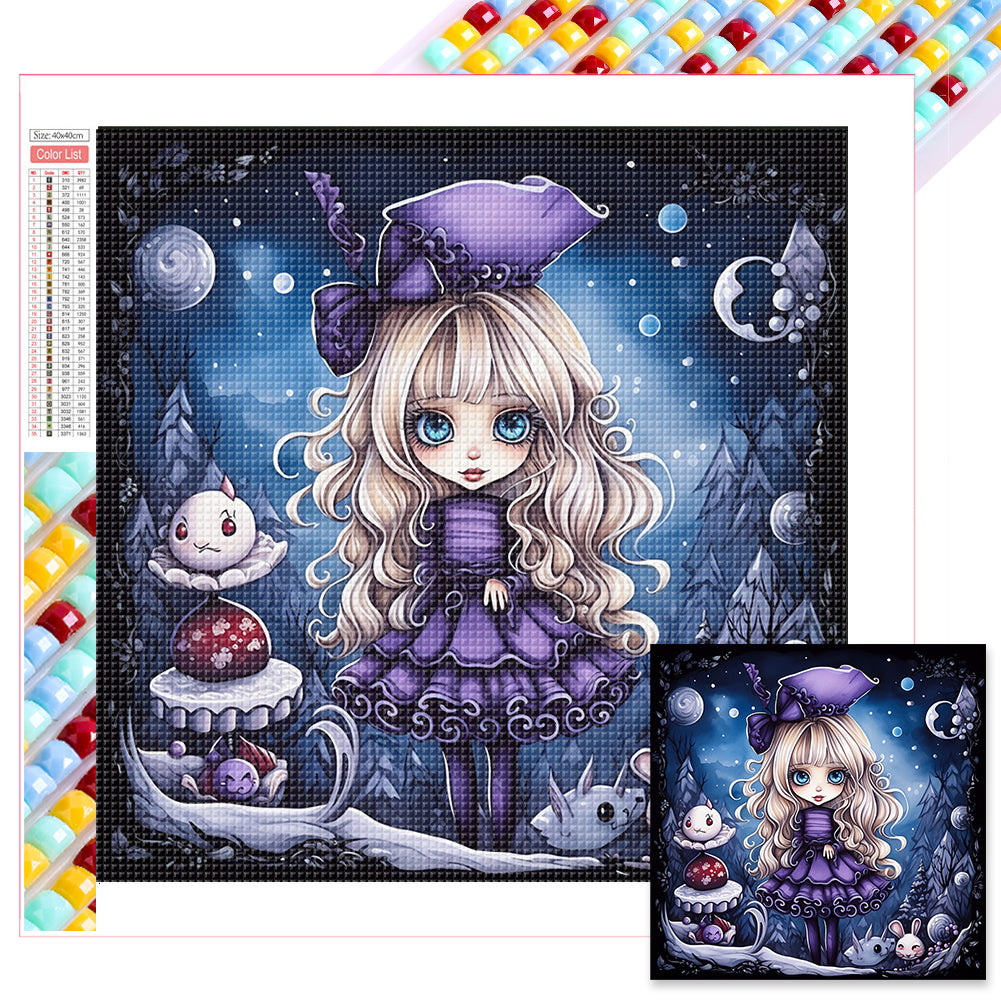 Diamond Painting - Full Square - Halloween little witch (40*40CM)