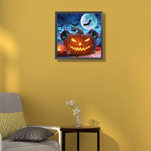 Load image into Gallery viewer, Diamond Painting - Full Round - halloween pumpkin black cat (40*40CM)
