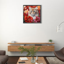 Load image into Gallery viewer, AB Diamond Painting - Full Round - Flowers and cats (40*40CM)
