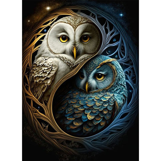 AB Diamond Painting - Full Round - Yin Yang Owl (40*55CM)