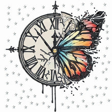 Load image into Gallery viewer, Diamond Painting - Partial Special Shaped - butterfly clock (30*30CM)
