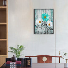 Load image into Gallery viewer, Diamond Painting - Full Round - Flowers on wooden board background (30*40CM)
