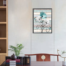 Load image into Gallery viewer, Diamond Painting - Full Round - Flowers on wooden board background (30*40CM)
