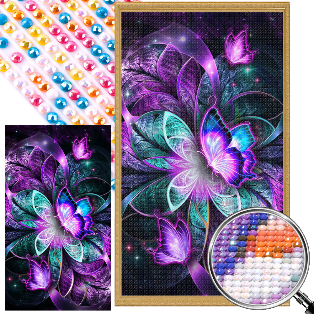 AB Diamond Painting - Full Round - fluorescent butterfly (40*70CM)