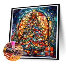Load image into Gallery viewer, Diamond Painting - Full Round - Christmas tree glass painting (30*30CM)
