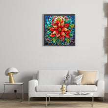 Load image into Gallery viewer, Diamond Painting - Full Round - Christmas red flower glass painting (30*30CM)

