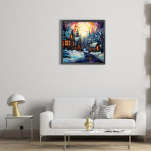 Load image into Gallery viewer, Diamond Painting - Full Round - Christmas house glass painting (30*30CM)
