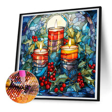 Load image into Gallery viewer, Diamond Painting - Full Round - Christmas candle glass painting (30*30CM)
