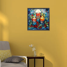 Load image into Gallery viewer, Diamond Painting - Full Round - Christmas candle glass painting (30*30CM)
