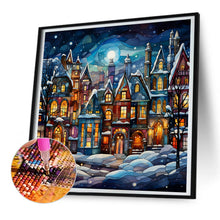 Load image into Gallery viewer, Diamond Painting - Full Round - Christmas street glass painting (30*30CM)
