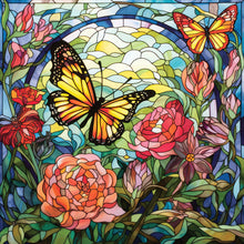 Load image into Gallery viewer, Diamond Painting - Full Round - Garden Butterfly Glass Painting (30*30CM)

