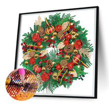 Load image into Gallery viewer, Diamond Painting - Partial Special Shaped - Christmas wreath (30*30CM)
