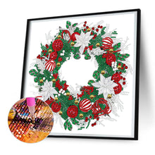 Load image into Gallery viewer, Diamond Painting - Partial Special Shaped - Christmas wreath (30*30CM)
