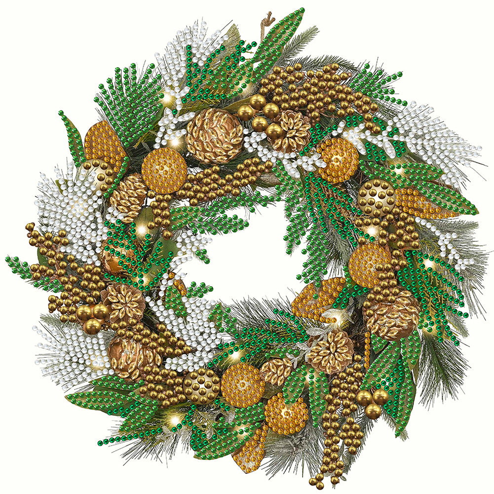 Diamond Painting - Partial Special Shaped - Christmas wreath (30*30CM)